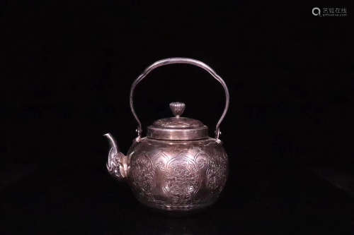 20TH CENTURY, A PURE SILVER TEA POT, THE REPUBLIC OF CHINA