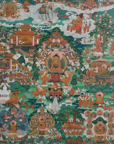 A 20thC Tibetan thangka, 80 x 130 cm