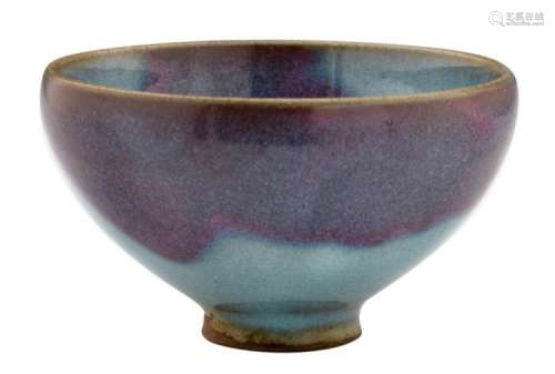A Chinese flambé glazed stoneware bowl, H 5 cm