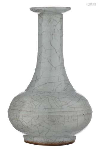 A Chinese celadon crackleware bottle vase, H 25 cm