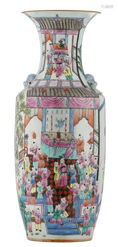 A Chinese famille rose overall decorated one hundred boys vase, H 57,5 cm