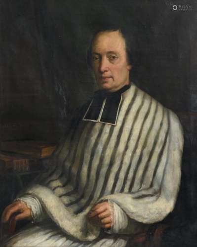 Vanden Bossche D. F., a portrait of canon Van Crombrugghe, member of the National Congress and founder of the congregation of the Josephites of Belgium, oil on canvas, dated 1844, ex. exhibition ‘1830-1930’ (the Egmont Palace, Brussels), 75 x 93 cm