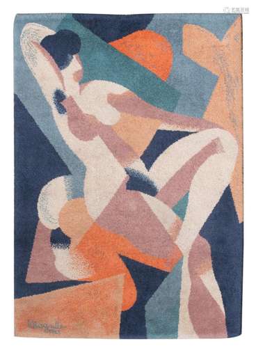 Wool tapestry by René Magritte (1898 - 1967), 1923, 'Femme Alongée', 139 x 202 cm