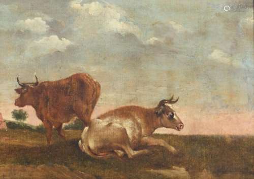 (Romeyn W.), cattle in a landscape, oil on panel, 20 x 28 cm