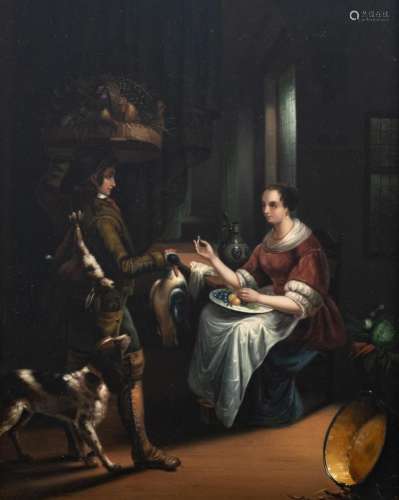 Unsigned (attributed to Haanen E.A.), the reward, oil on panel, 35 x 43,5 cm