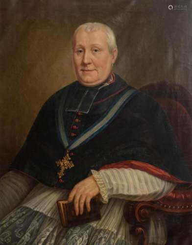 Unsigned, a portrait of a clergyman (canon Van der Vliet), oil on canvas, 19thC, 82 x 103 cm