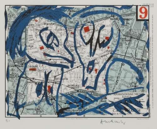 Alechinsky, ‘Arrondissement’, industrial silkscreen, 31,5 x 47,1 cm