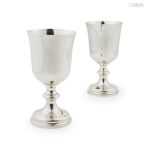 A pair of Victorian communion cups ALTERATION TO MAKER AND DATE Height: 21.5cm, weight: 30.4oz