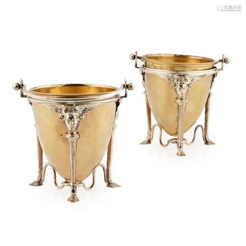 A pair of gilt and plated baskets Height: 10cm