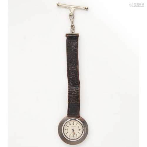 A stainless steel cased fob watch, Brook & Son (retailer) Case diameter: 38mm, dial diameter: 23mm