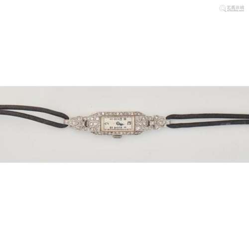 An Art Deco period diamond set cocktail watch Overall length of watch: 50mm, width: 11mm