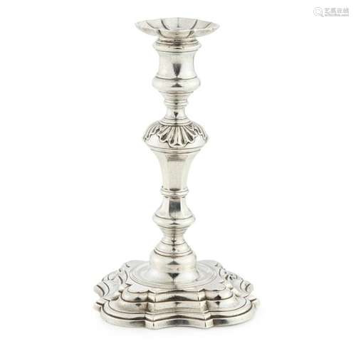 A German silver Royal table candlestick Height: 23cm, weight: 29.8oz