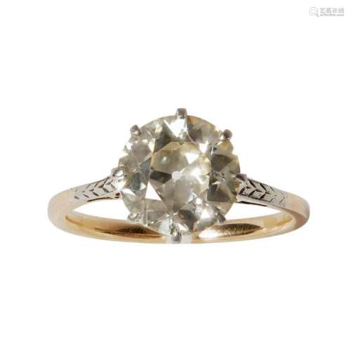 A single stone diamond ring Ring size: O/P, estimated diamond weight: 2.71cts