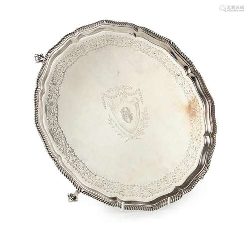 A Victorian salver Width: 30cm, weight: 28.1oz