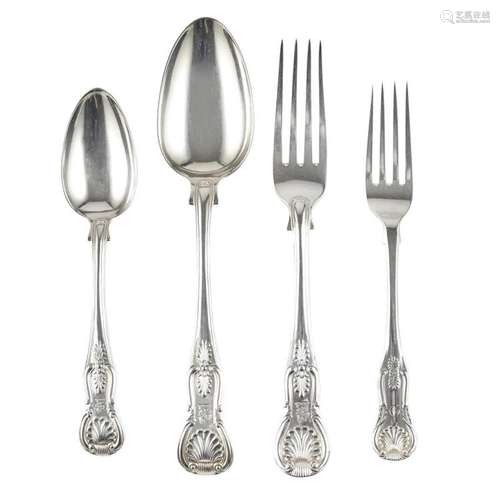 A matched suite of William IV flatware Weight: 103oz