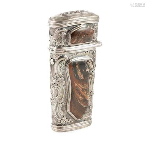 An early 19th century silver and jasper mounted etui Length: 88mm