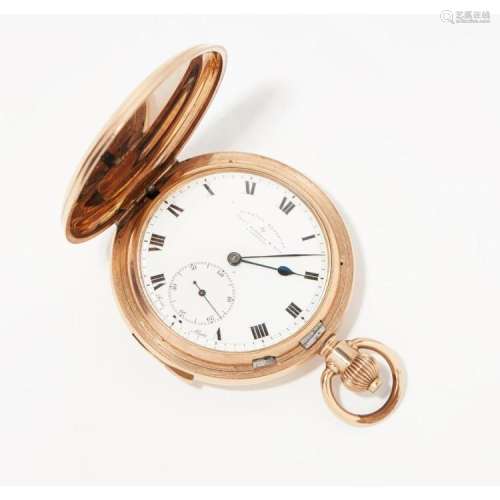 A gold plated quarter repeater pocket watch, Thomas Russell, Liverpool (Retailer) Case diameter: 56mm, dial diameter: 45mm