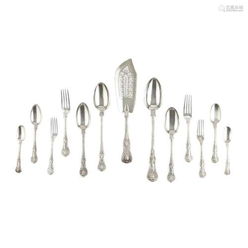 A silver suite of Victorian flatware Total weight: 566oz