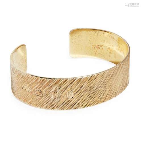 A contemporary silver gilt bangle, Adrian Gerald Benney Internal width: 65mm