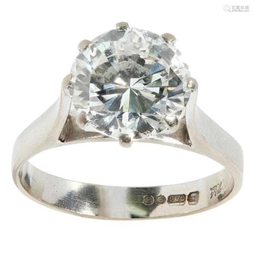 A single stone diamond ring, Hamilton & Inches Ring size: N, estimated diamond weight: 2.98cts