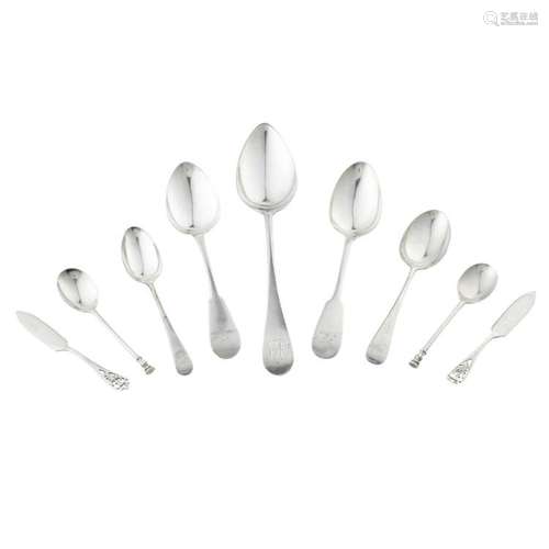 A collection of silver flatware Weight: 25.59oz