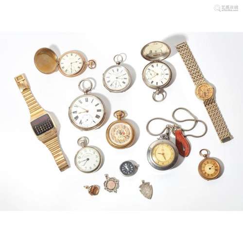 A group of mixed pocket and wrist watches