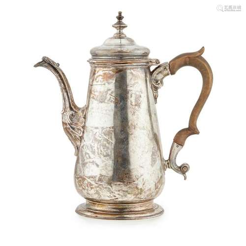 A George II silver coffee-pot Height: 23cm, gross weight: 22.42oz