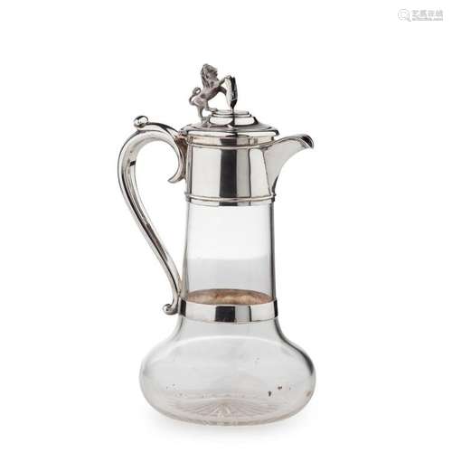 A Victorian silver mounted claret jug Height: 27cm