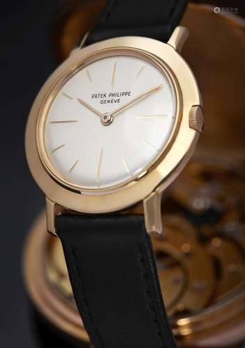 A gentleman's 18ct gold wristwatch, Patek Philippe Case width: 33mm, dial diameter: 25mm