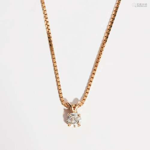 A diamond set pendant necklace Estimated diamond weight: 0.50cts