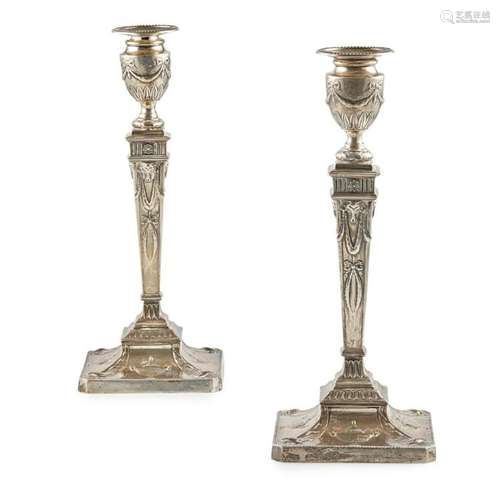 A pair of Neoclassical style candlesticks Height: 31cm