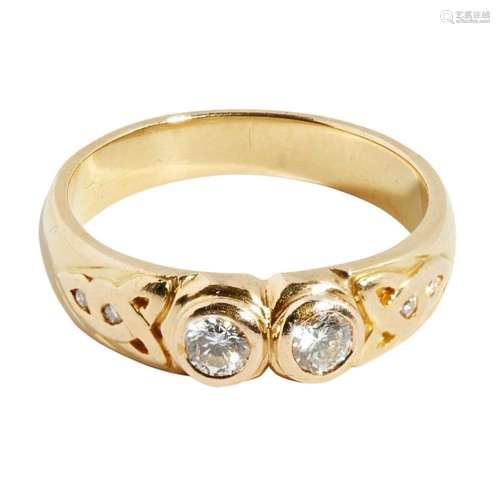 A contemporary diamond set ring Ring size: T, estimated total principal diamond weight: 0.44cts