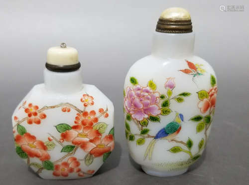 two enamelled snuff bottles