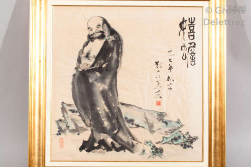 Chine, fin XIXe début XXe siècle Peinture à l'enc...