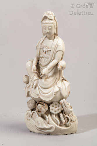 Chine, début XIXe siècle. Statuette en blanc de c...