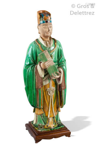 Chine, période Ming Grande statue en terre cuite ...