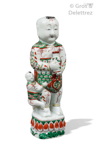 Chine, période Kangxi Sujet en porcelaine et émau...