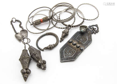 A group of vintage African or Middle Eastern jewellery