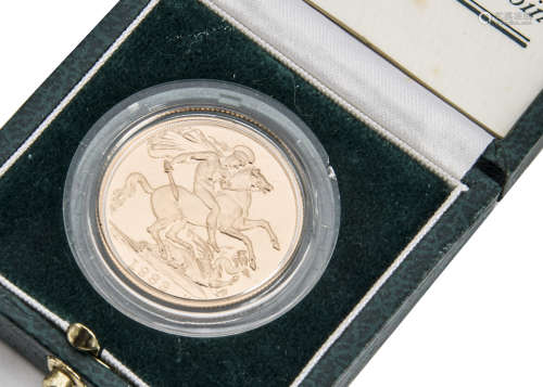 An Elizabeth II proof two pound gold coin