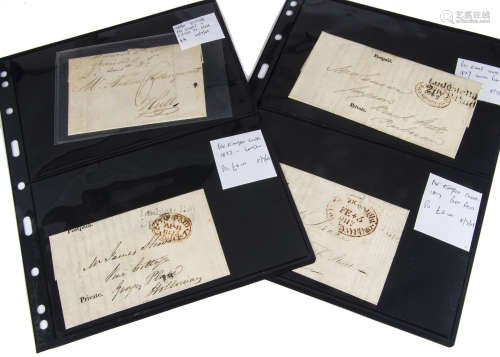 A collection of pre-postage and Victorian envelopes