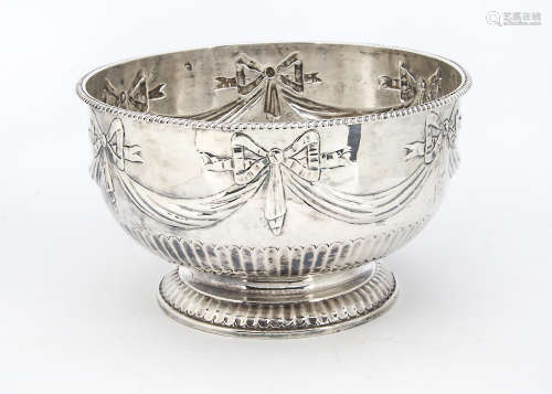 A large vintage silver plated punch bowl