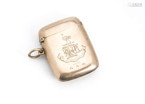 A late Victorian 9ct gold vesta case