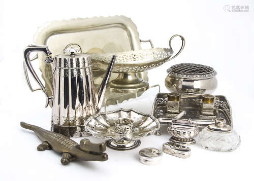 A collection of Victorian and later silver plated items