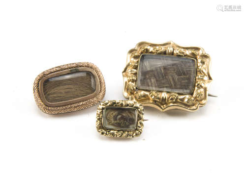 Three Georgian and 19th Century mourning brooches