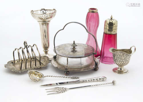 A collection of Victorian and later silver and silver plate