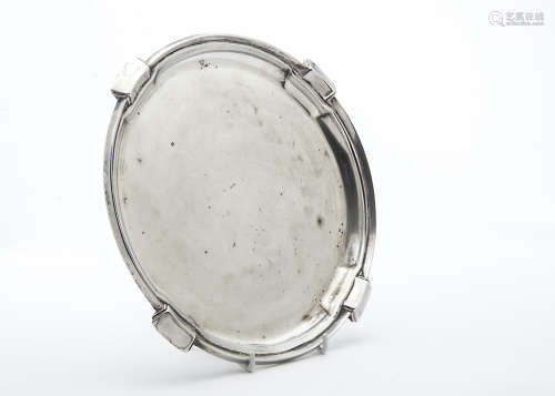 A 1950s Art Deco style silver salver by FH