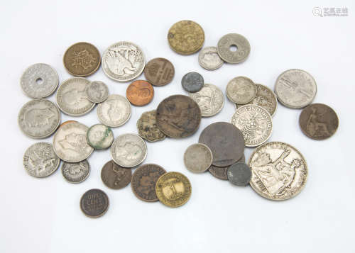 A small collection of world coins