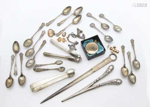 A collection of Victorian and later silver and other items