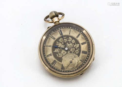 An early 20th Century continental gold open faced lady's pocket watch