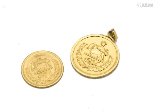 Two 20th Century Persian gold coins